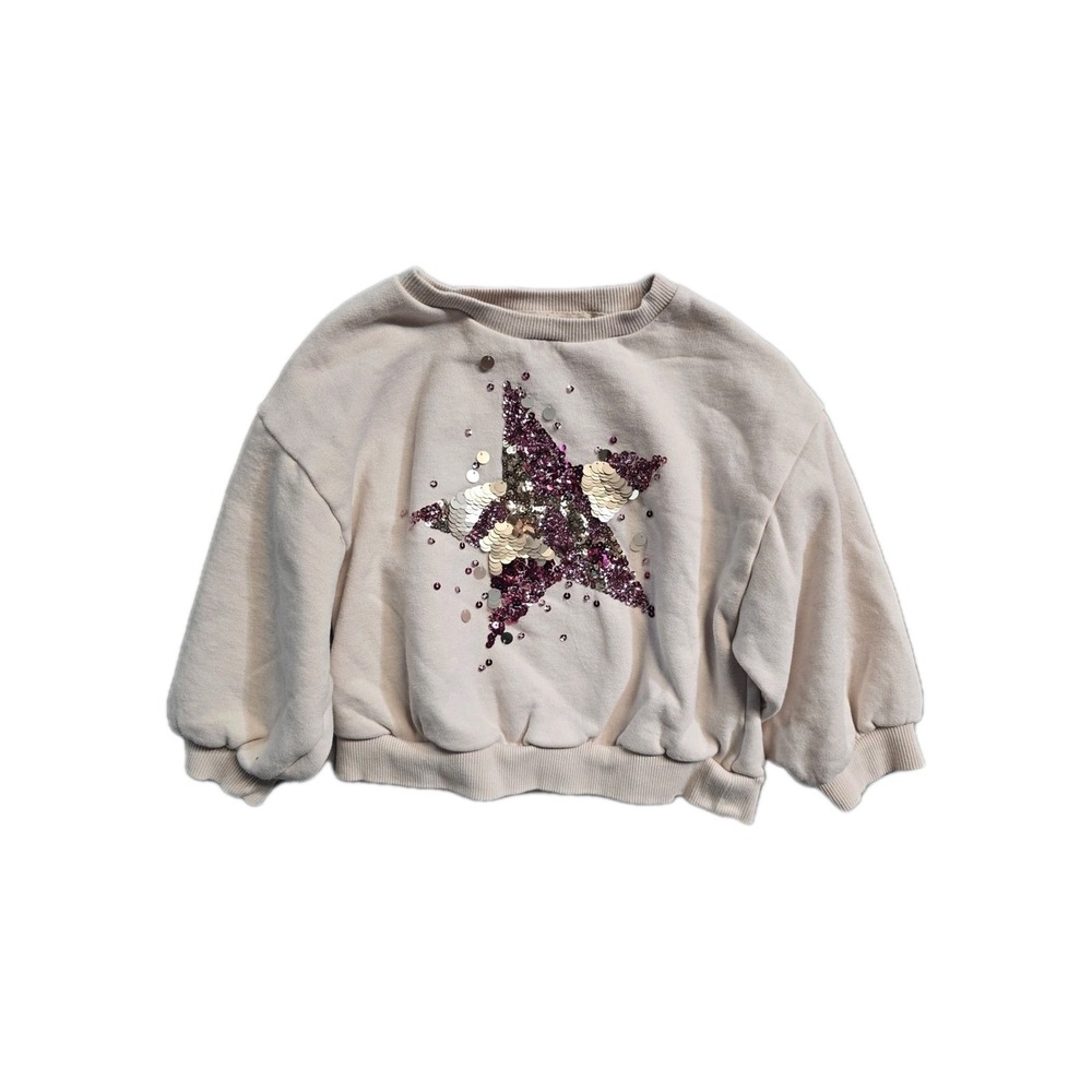 Next Girls Sweatshirt 5 Pink Sequin Star